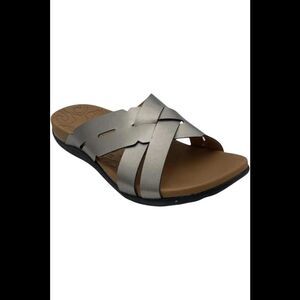 Rockport Crossband Slide Sandals Ridge Pewter - Medium